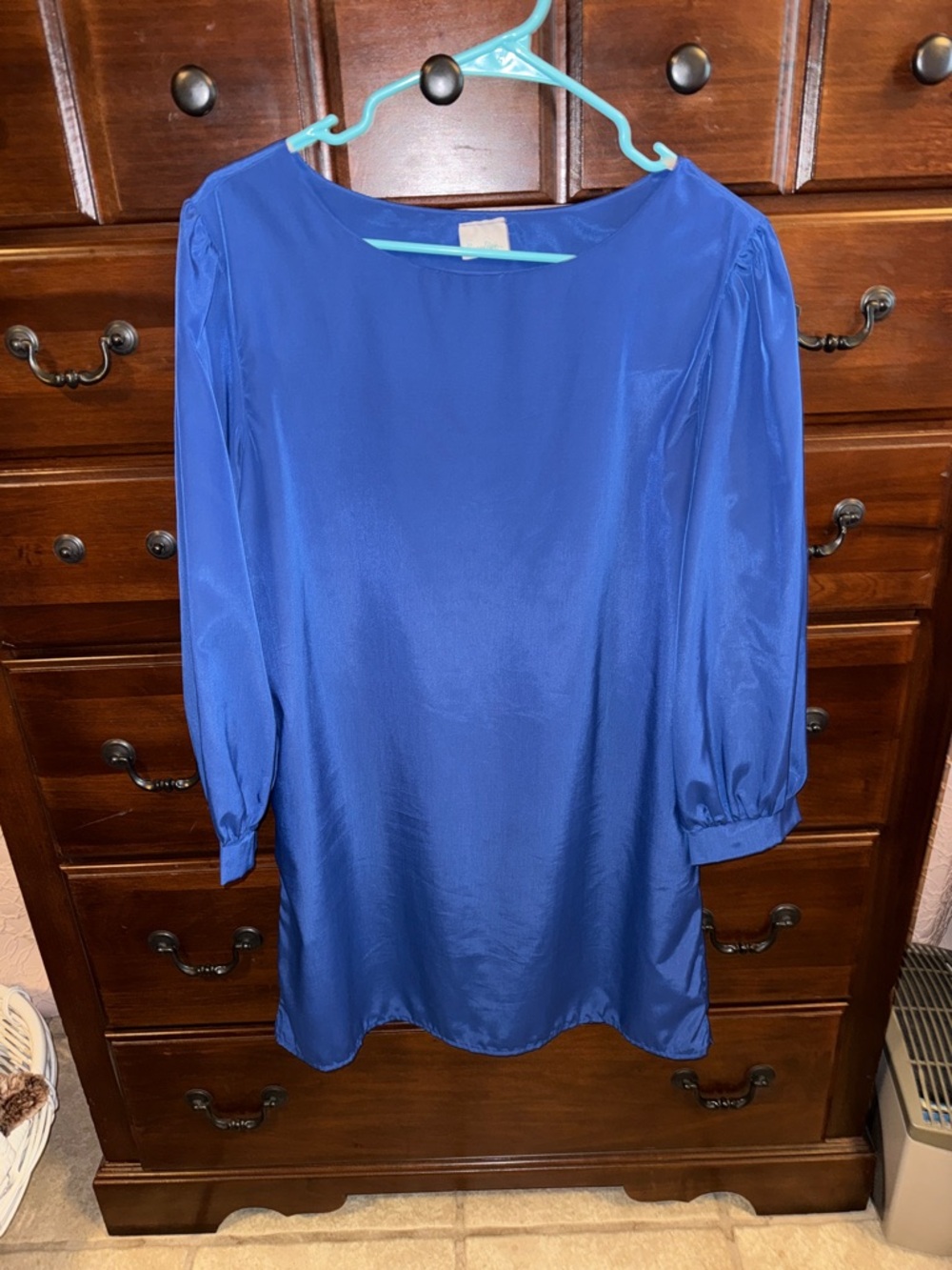 Royal Blue Long Sleeve Shift Dress